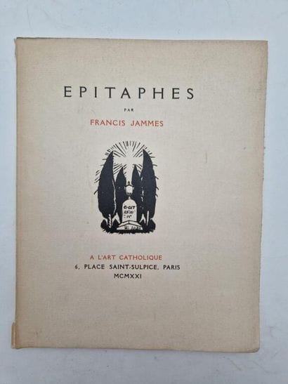 JAMMES, Francis, and BONFILS, Robert. Epitaphs.

First...