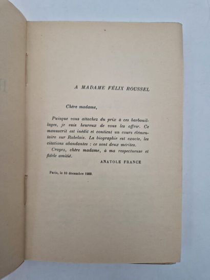 FRANCE, Anatole. Rabelais.

First separate...