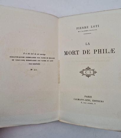 LOTI, Pierre. *La Mort de Philæ*.

Paris,...