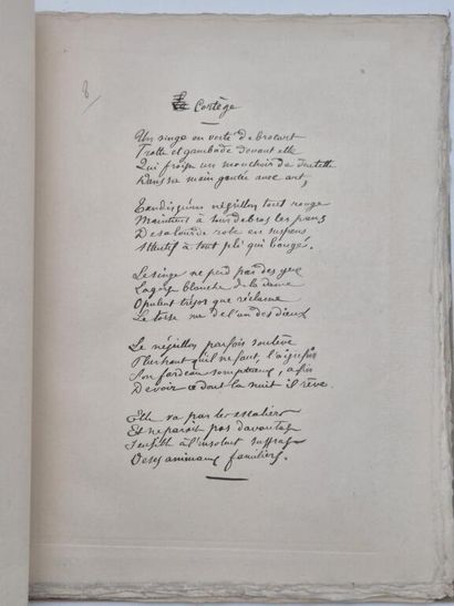 VERLAINE, Paul. *Fêtes galantes*.

A facsimile...