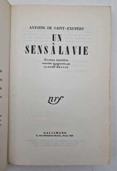 SAINT-EXUPERY, Antoine de. A Meaning to Life.

First...