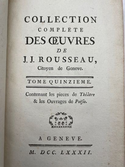 ROUSSEAU (Jean-Jacques). Complete Works of...