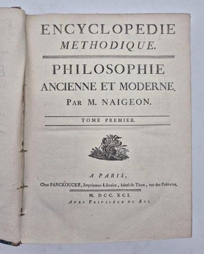 NAIGEON, Jacques-André. Encyclopédie méthodique....