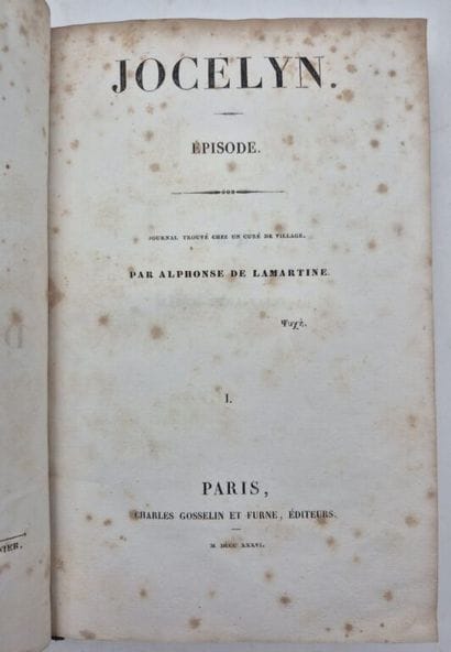 LAMARTINE, Alphonse de. Jocelyn. Episode....