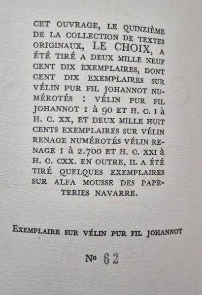 MONTHERLANT, Henry de. A collection of 7...