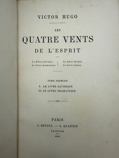 HUGO, Victor. The Four Winds of the Spirit.

A...