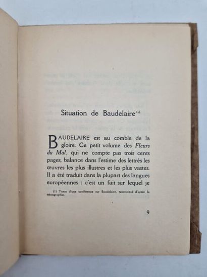 VALERY, Paul. *Situation de Baudelaire*.

Paris,...