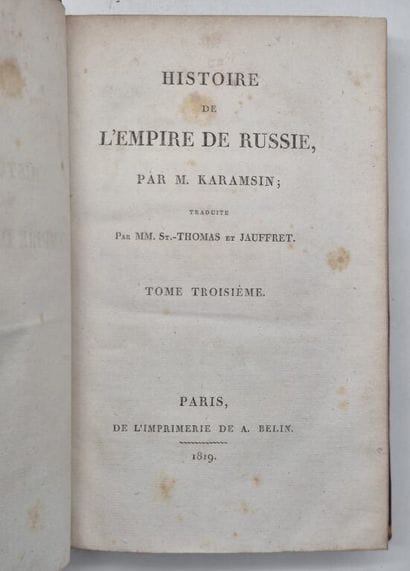 KARAMZIN, Nikolai. History of the Russian...