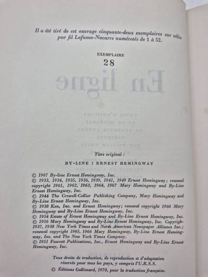 HEMINGWAY, Ernest. Online. A selection of...
