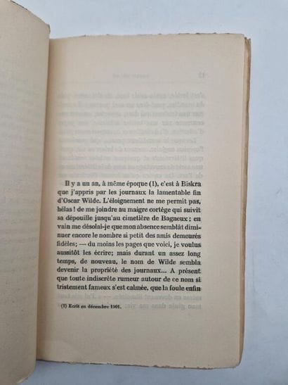 GIDE, André. Oscar Wilde. In Memoriam (Memories)....