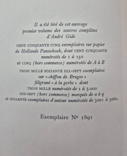 GIDE, André. Complete Works. An expanded...
