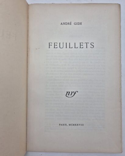 GIDE, André. Collection of 3 offprints: Feuillets...