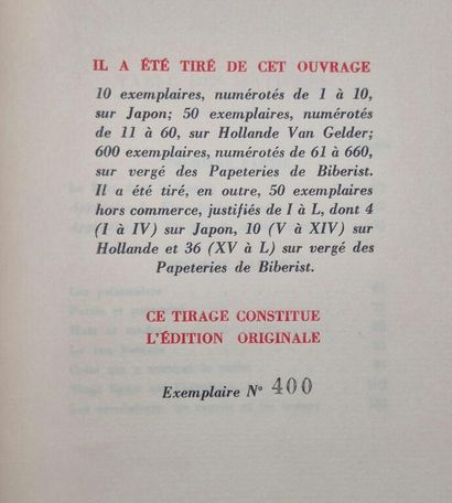 MONTHERLANT, Henry de. A collection of 7...