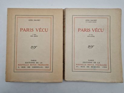 DAUDET, Léon. *Paris Vécu*.

Paris: Gallimard,...