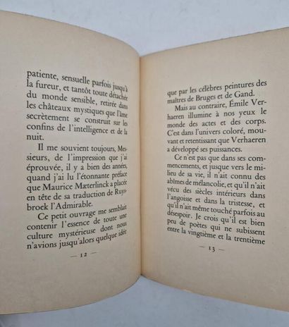 VALERY, Paul. Speech. Delivered on November...