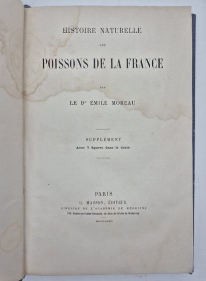 MOREAU, Émile. Natural History of the Fishes...