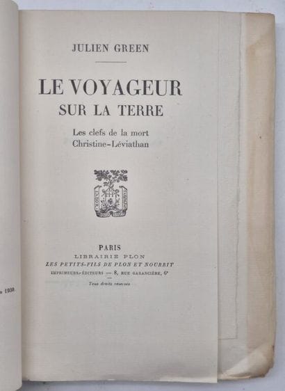GREEN, Julien. A collection of 6 works, including...