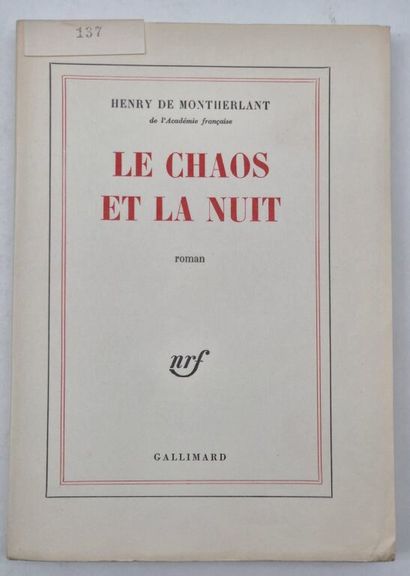 MONTHERLANT, Henry de. A collection of 7...