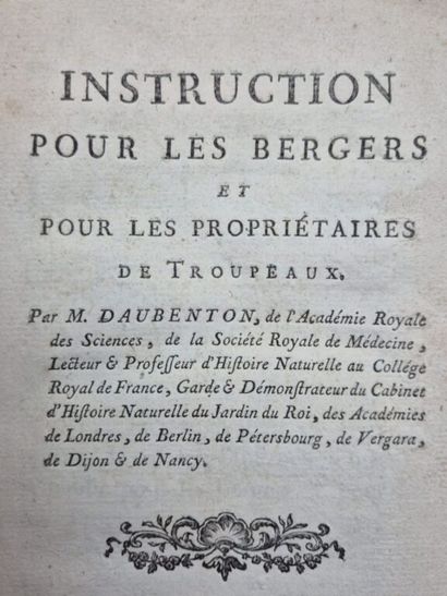 DAUBENTON, Louis Jean Marie. Instructions...