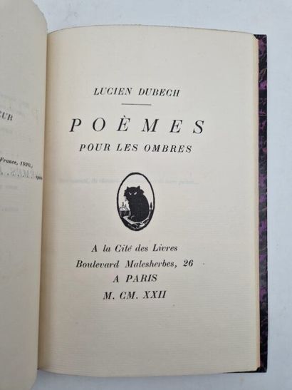 DUBECH, Lucien. Poems for the Shadows.

Paris,...