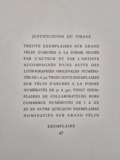 MATISSE, Henri, and ROUVEYRE, André. Apollinaire.

A...