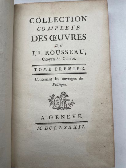 ROUSSEAU (Jean-Jacques). Complete Works of...
