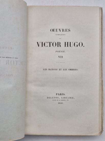 HUGO, Victor. *Les Rayons et les ombres*.

Paris,...