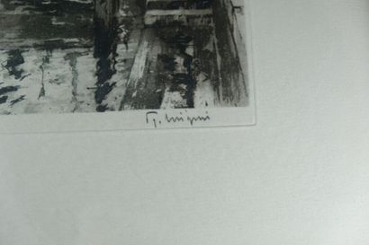 Ensemble de 6 gravures encadrées dont :
-...
