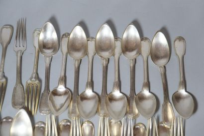 Partie de ménagère à double filets, certaines...