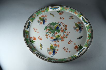 Plateau pour apéritif en porcelaine de Limoges,...