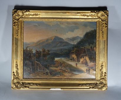 École française vers 1830-50. 
Chemin de...