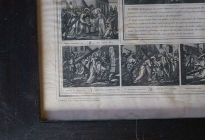 [CATHOLICISME]. 
Ensemble de cinq estampes...
