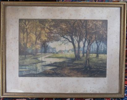Alfred VAN NESTE (1874-1969). 
Pont à Bruges...