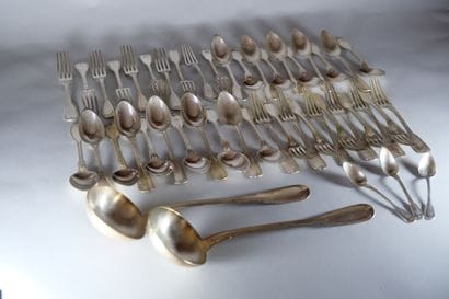 Partie de ménagère à double filets, certaines...