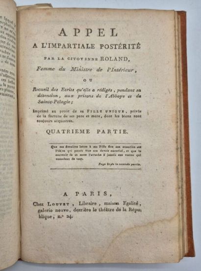 [REVOLUTION] ROLAND, Jeanne-Marie Phlipon...