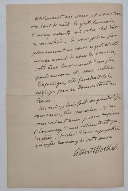 MOCKEL, Albert. Lettre autographe signée...