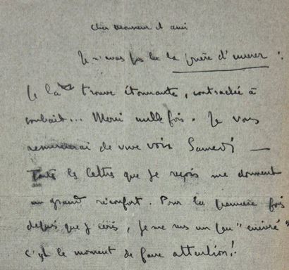 MAURIAC, François. Carte-lettre autographe...
