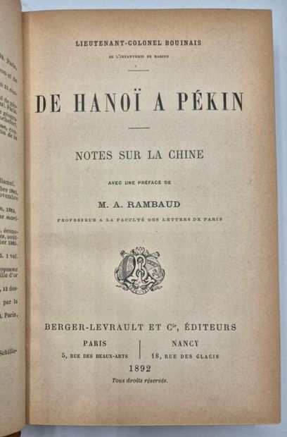 [CHINE]BOUINAIS, Albert. De Hanoï à Pékin....