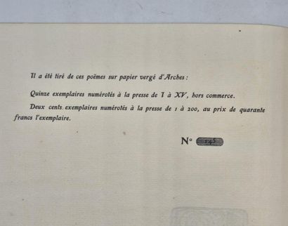 CLAUDEL, Paul. Cinq grandes odes suivies...