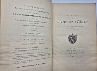 [CHASSE]. Catalogue de livres sur la chasse...