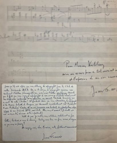 [MUSIQUE]FRANÇAIX, Jean. Partition autographe...