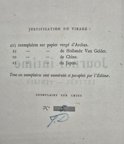 SULLY PRUDHOMME. Journal intime. Lettres...