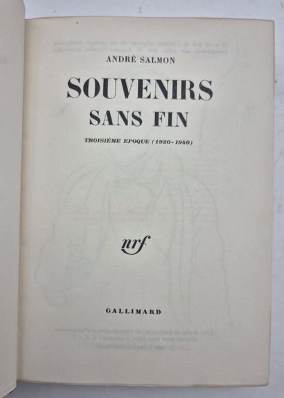 SALMON, André. Souvenirs sans fin.

Edition...
