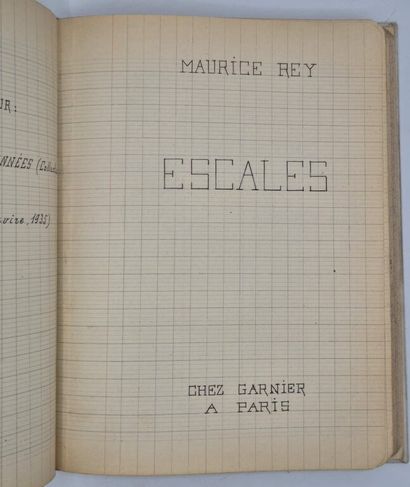 REY, Maurice. Manuscrit recopié de ses parutions...