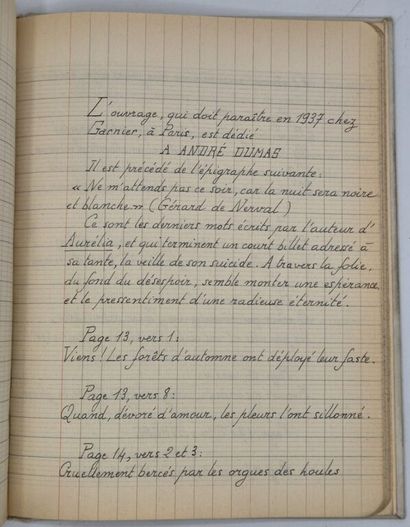 REY, Maurice. Manuscrit recopié de ses parutions...