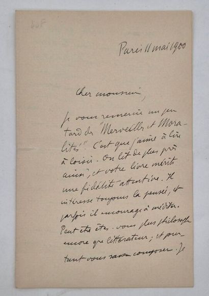 MOCKEL, Albert. Lettre autographe signée...