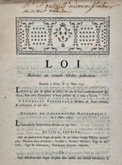 [REVOLUTION -MARIBON DE MONTAUT]. 29 lois...