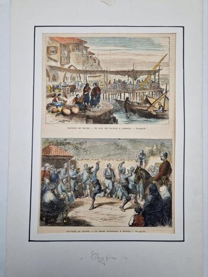 [CHYPRE]. Ensemble de 16 gravures en couleurs...