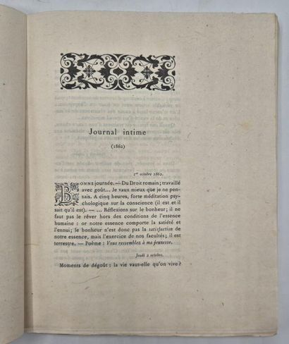 SULLY PRUDHOMME. Journal intime. Lettres...