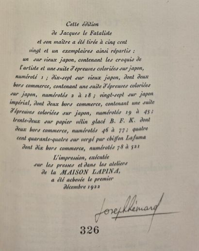 DIDEROT, Denis et HÉMARD, Joseph. Jacques...